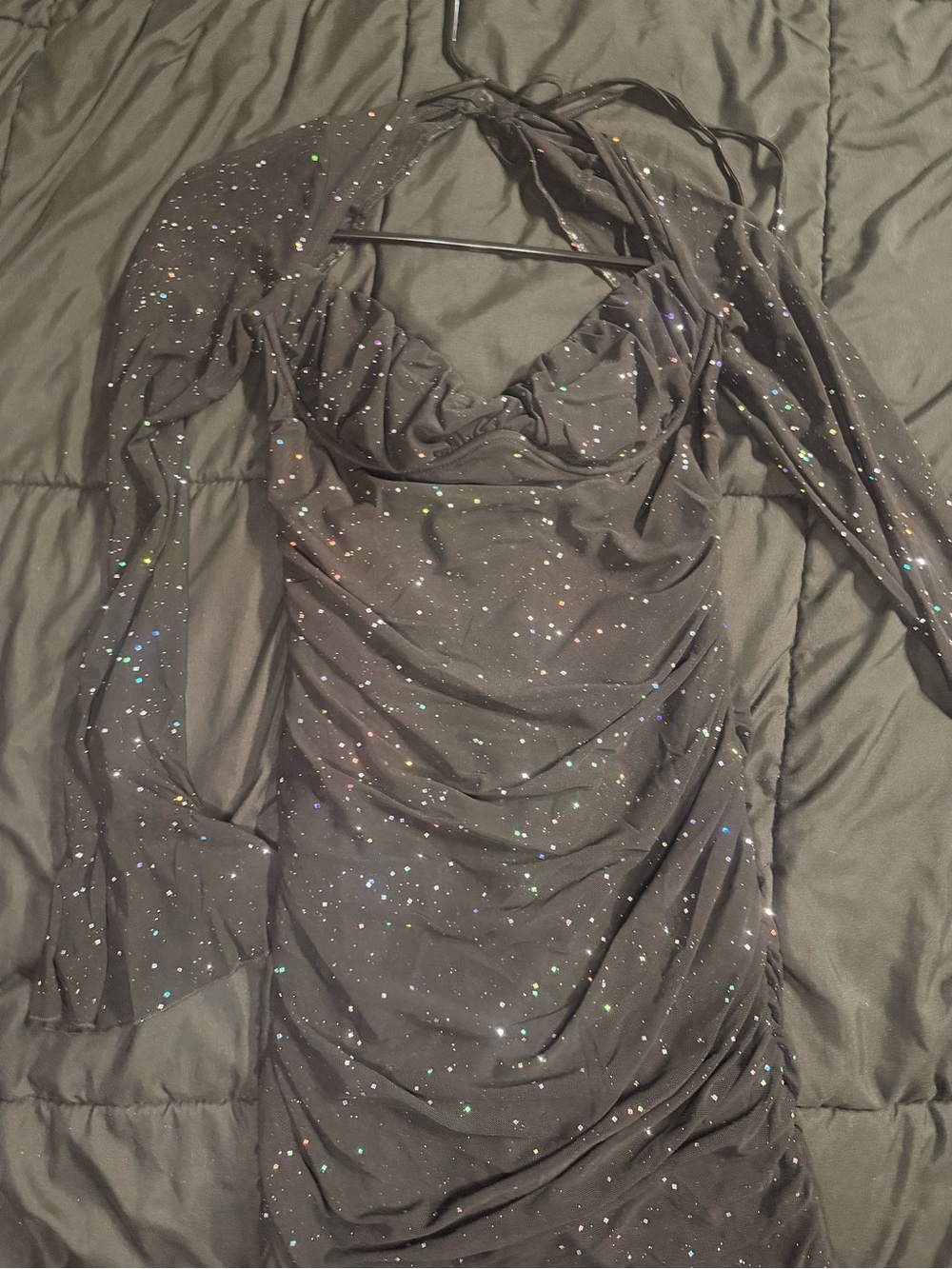 Amazon Black Sparkle Mini Dress
